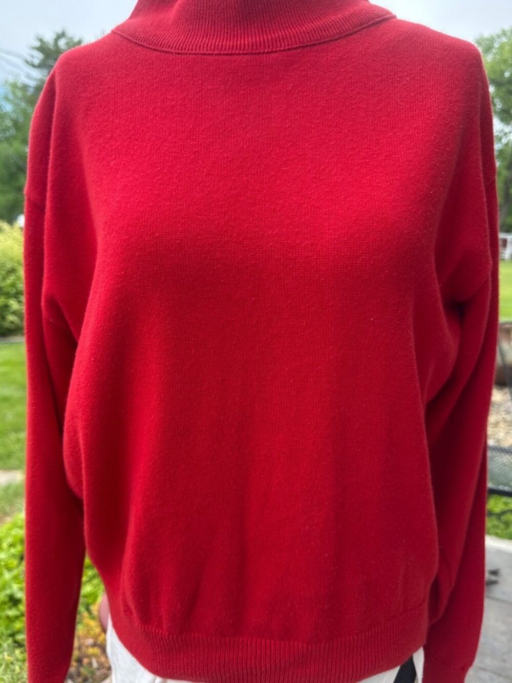 Vintage Pendleton Red Mock Neck Sweater USA Cotton Classic Women's Medium
